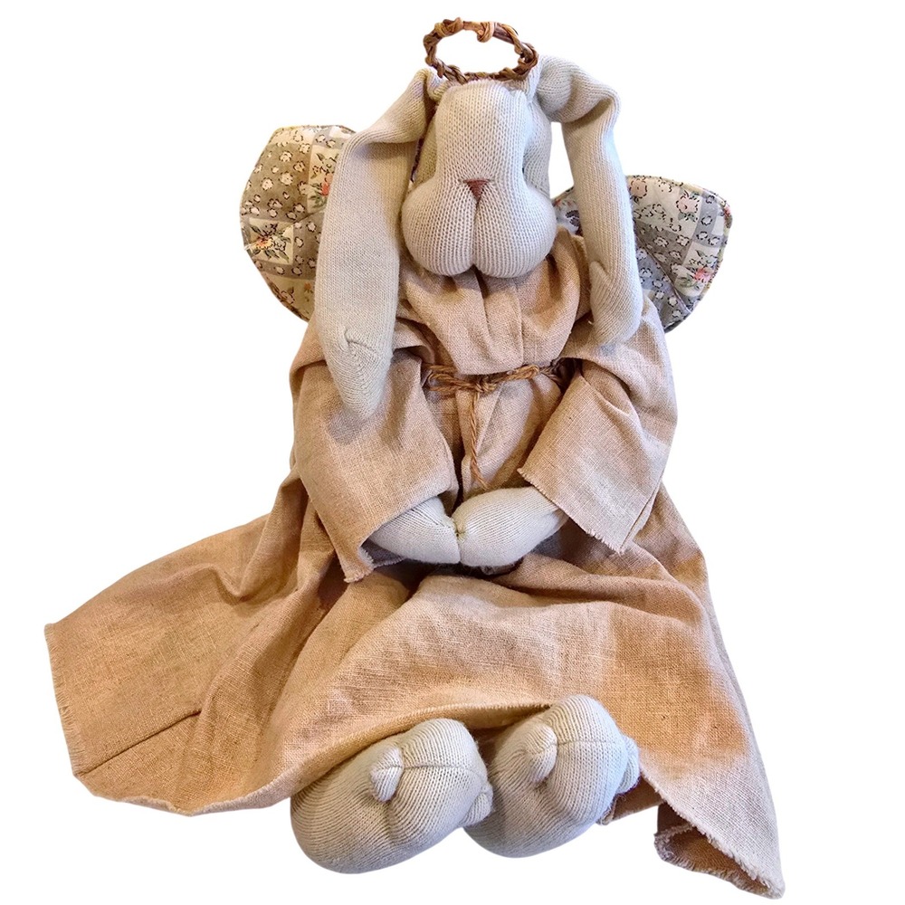 VTG 1996 Little Lops Our Secret Angel Bunny Doll Quilted Wings First Edition 17"